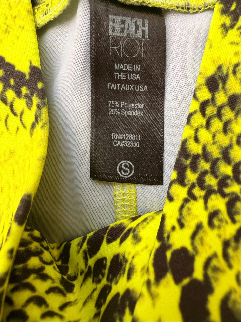 Beach Riot Neon Yellow and Black Snake Print Leggings
